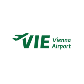 Logo des Wiener Flughafens mit dem Schriftzug "VIE Vienna Airport".